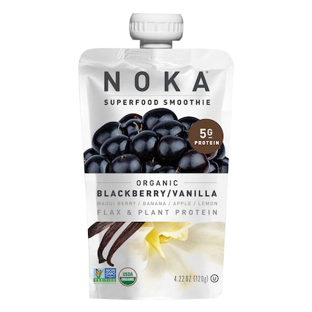 Noka Noka Blackberry Vanilla Superfruit Smoothie 4.22 oz. Bottle, PK12 10851554006096